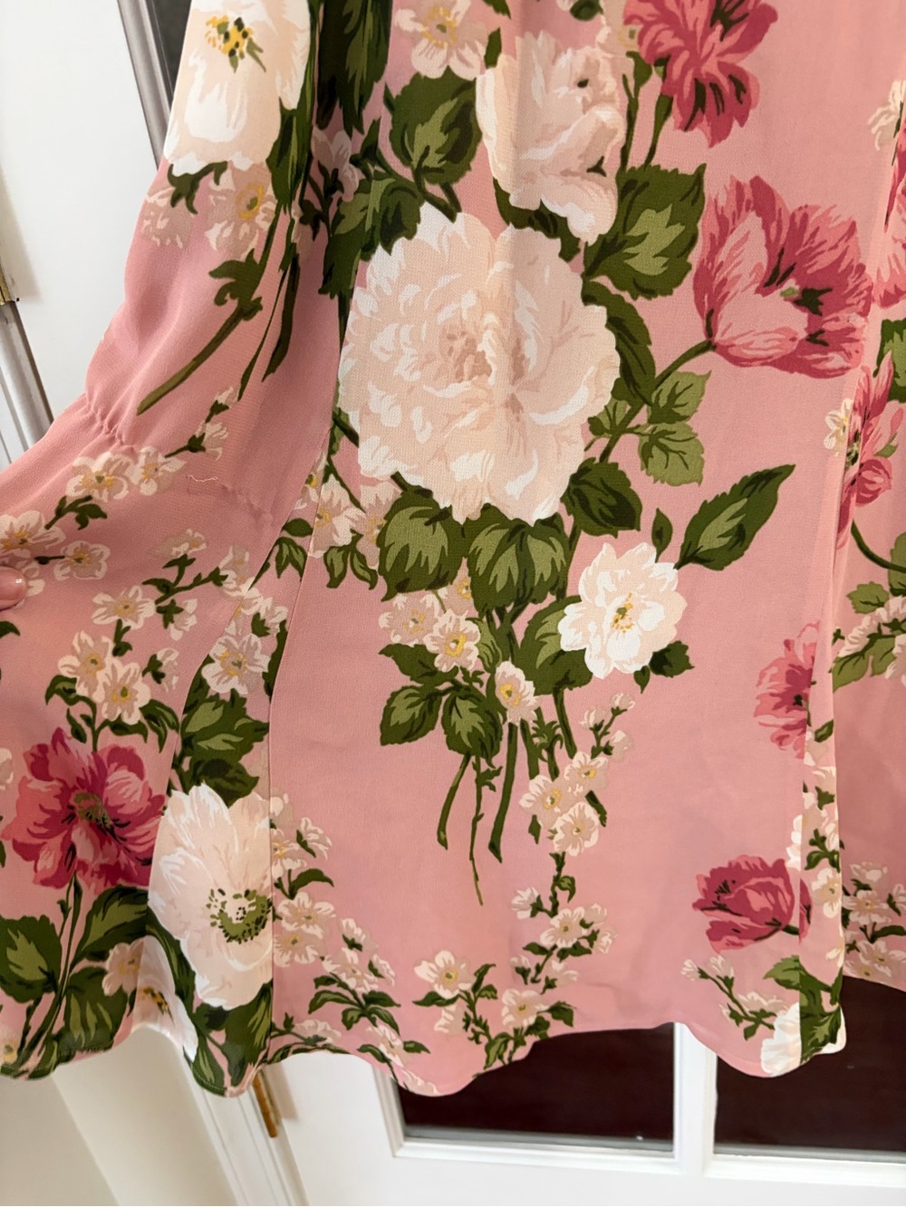 Reformation Nadira Tie Strap Dress In Rose Garden - Size 8 - Picture 8 of 10